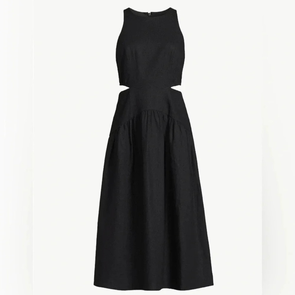 Scoop Women's Linen Cutout Midi Dress